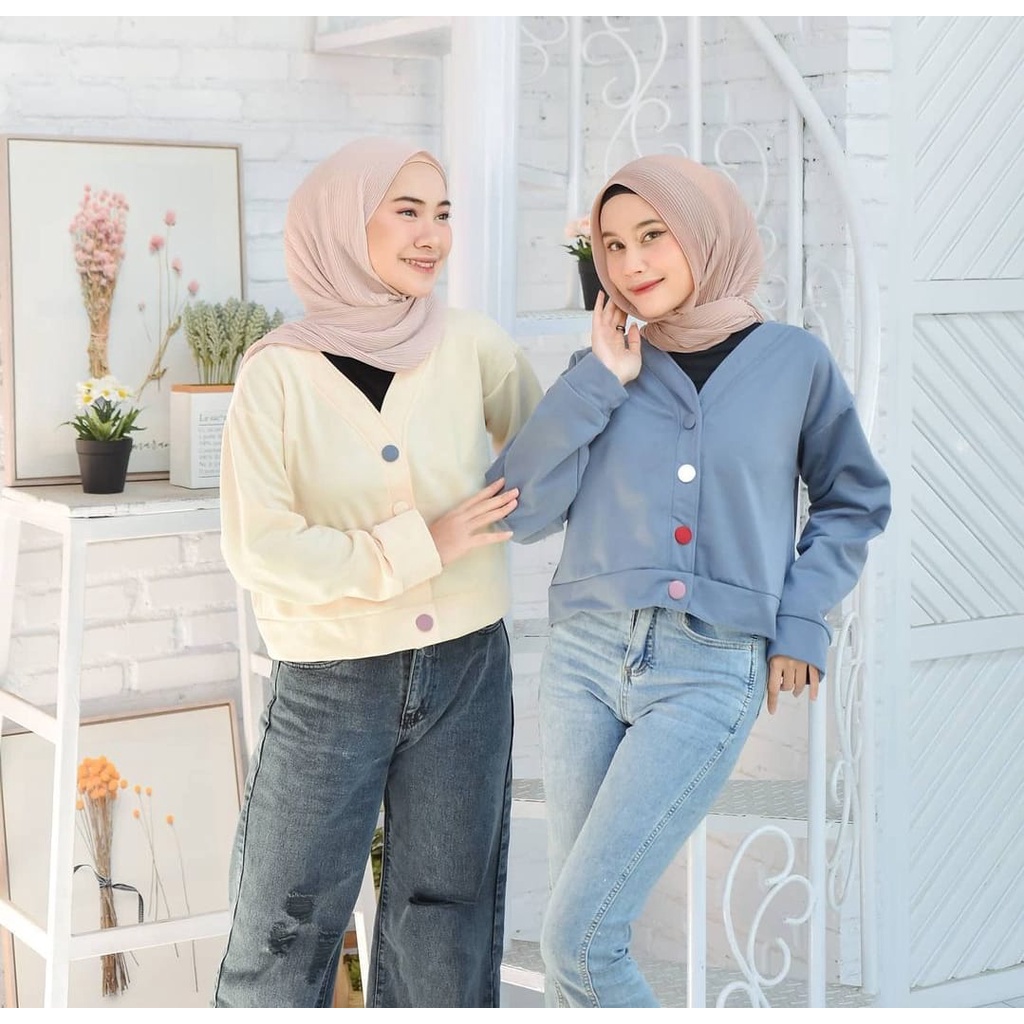 PHARSA CROOPE BUTTON SWEATER - SWEATER WANITA TERBARU