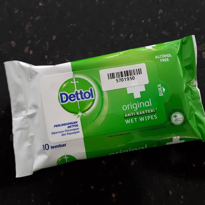 Dettol Wipes Original - isi 10 lembar - Tisu Basah Anti Kuman