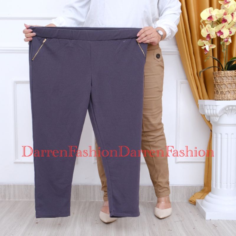 Luna Pants Zipper Jumbo XXL fit XXXL . Celana Panjang Katun Zipper Jumbo . Celana Panjang Jumbo