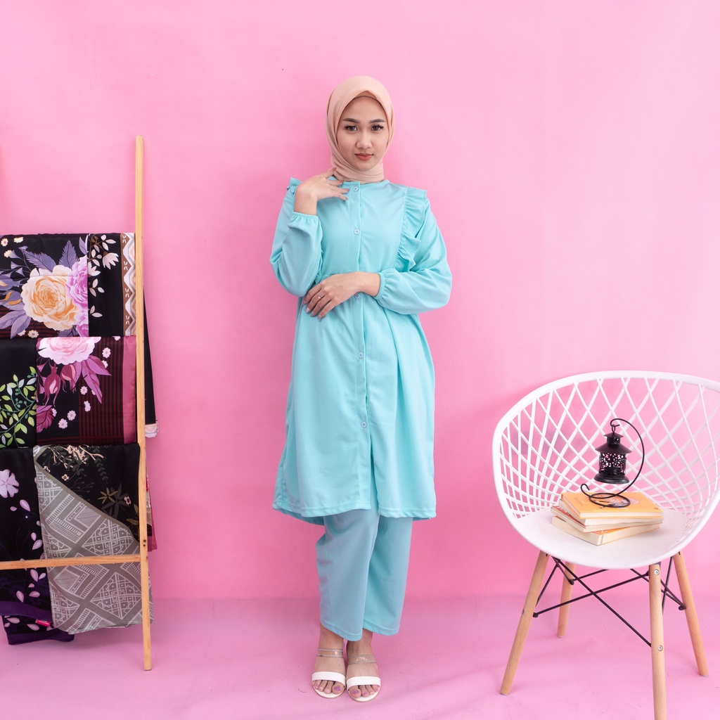 IL - ONE SET ADIRENA REMPEL DAILY TUNIK SET CREPE PREMIUM WANITA MUSLIM