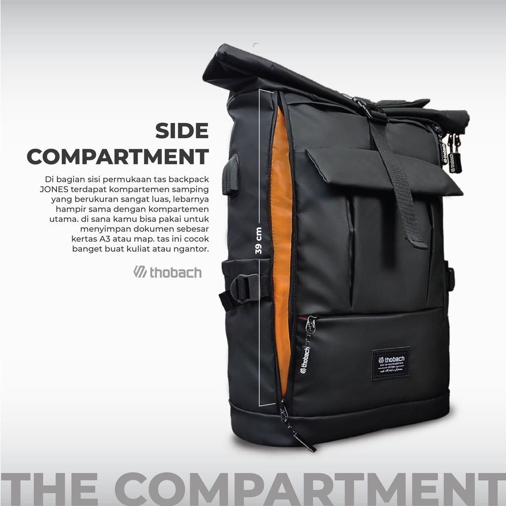THOBACH-BACKPACK WATERPROOF JONES TAS MULTIFUNGSI PRIA WANITA TAS SEKOLAH TAS KANTOR TAS TRAVELING