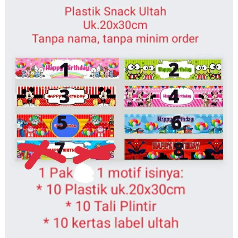 

Plastik Snack ultah uk. 20x30 cm