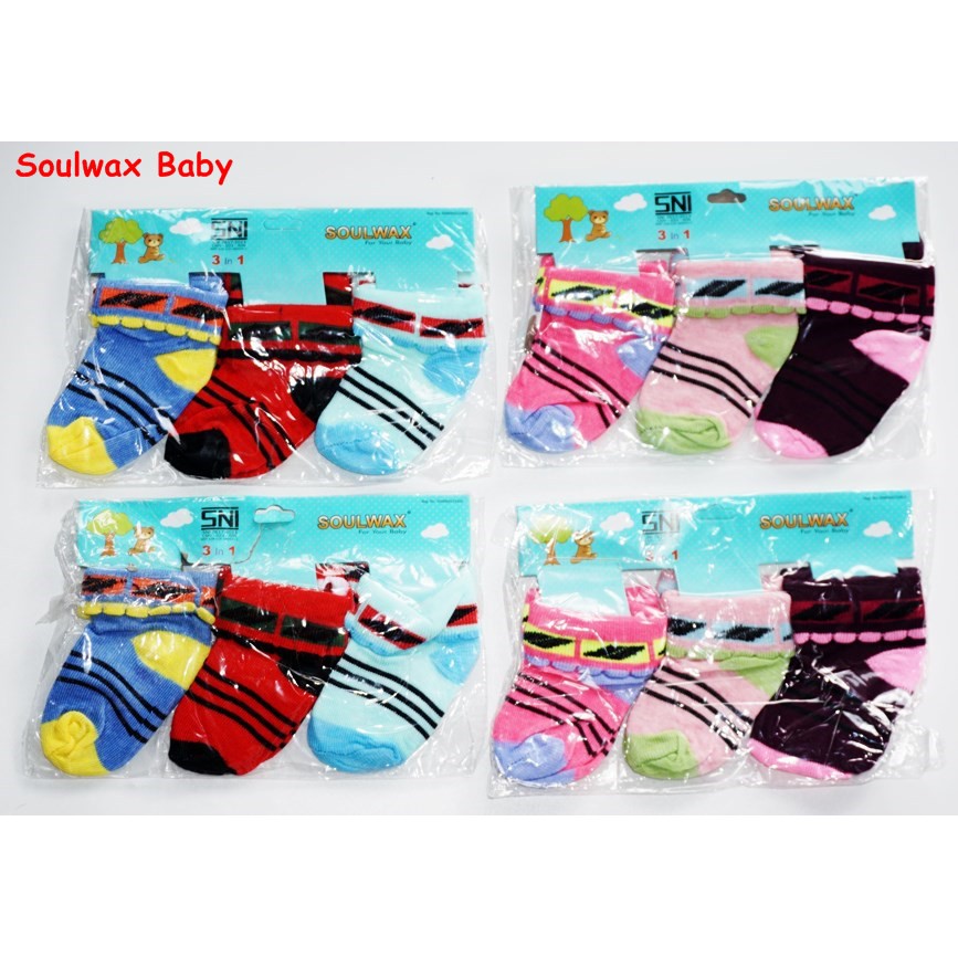 Kaos Kaki Anak 0-12 Bulan isi 3 pasang kaos Kaki New Born