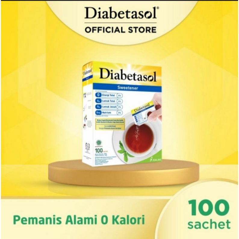 

Diabetasol Sweetener 100 sachet gula diabtx nol kalori