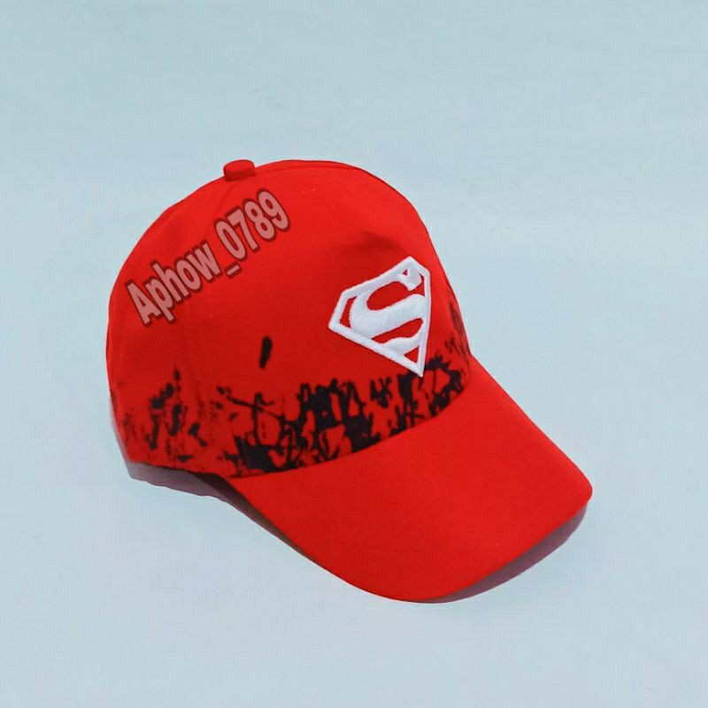 Termurah PROMO Topi anak karakter bordir superman terbaru/terlaris 2-10tahun 3345