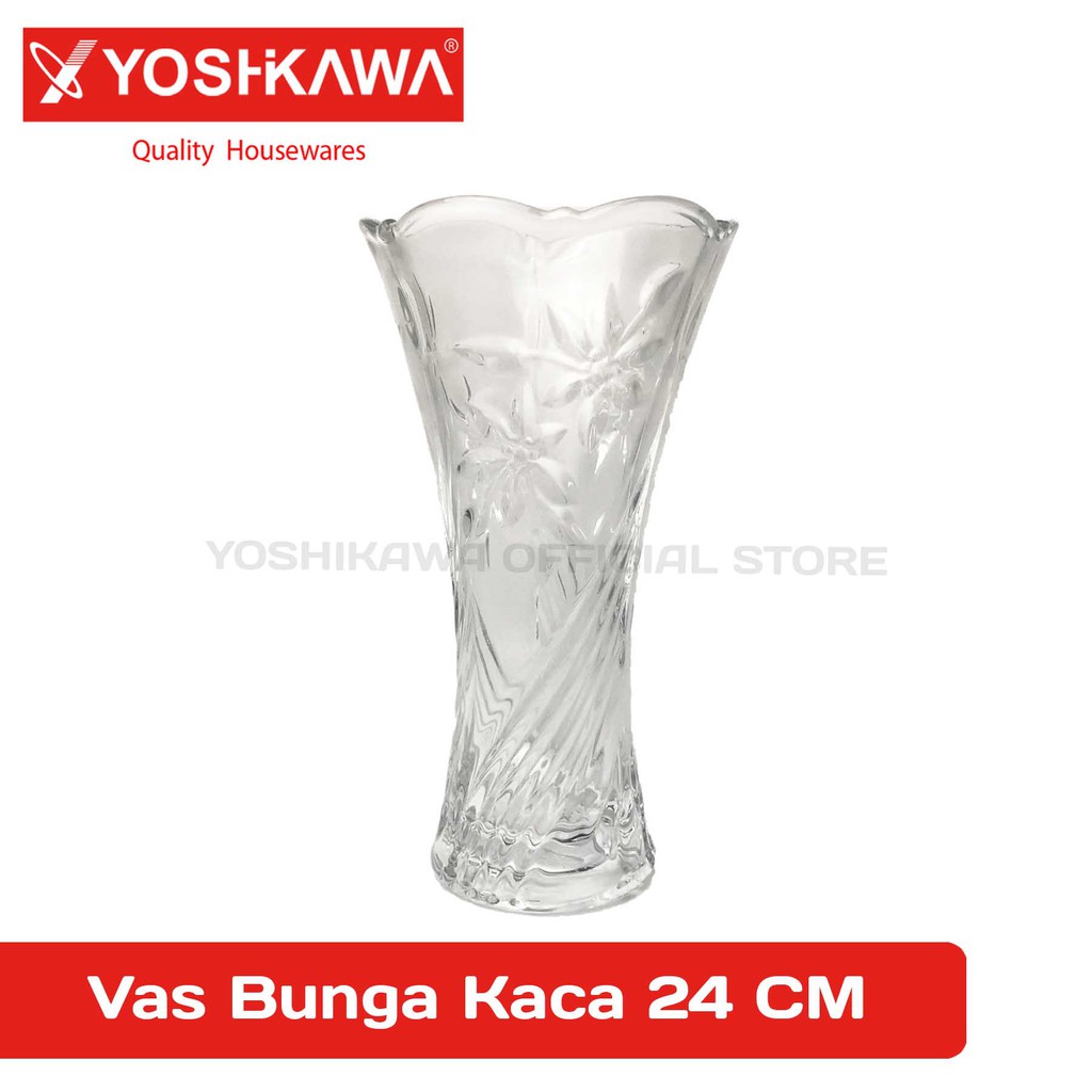 

YOSHIKAWA Vas Bunga Kaca Vas / Pot Bunga Kaca Bening Transparan Glass Vase EVL-HP-07408-Clear