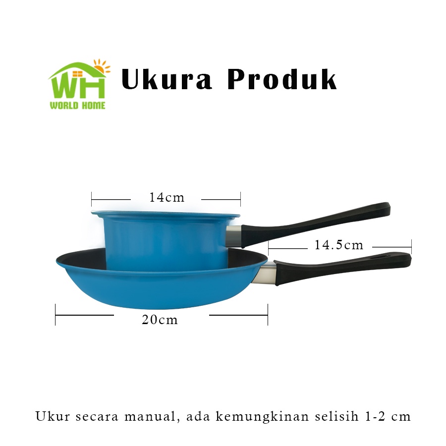 Panci Set Mini Teflon Fry Pan dan Panci Susu Panci Set Fry Pan and Milk Pan Teflon 2 Pcs