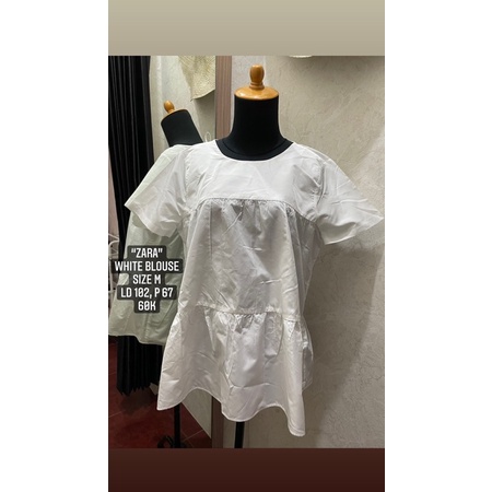 BLOUSE PUTIH ZARA SIZE M