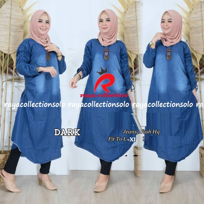 MEIDINA TUNIK /TUNIK JEANS NINEA TUNIK WANITA