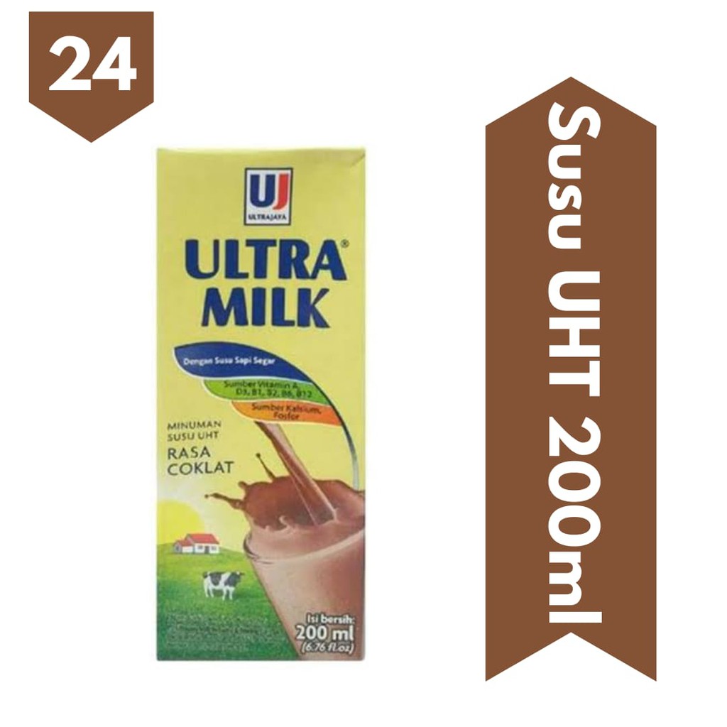 

Susu Ultra Milk 200Ml I Susu UHT I isi 24 Pcs