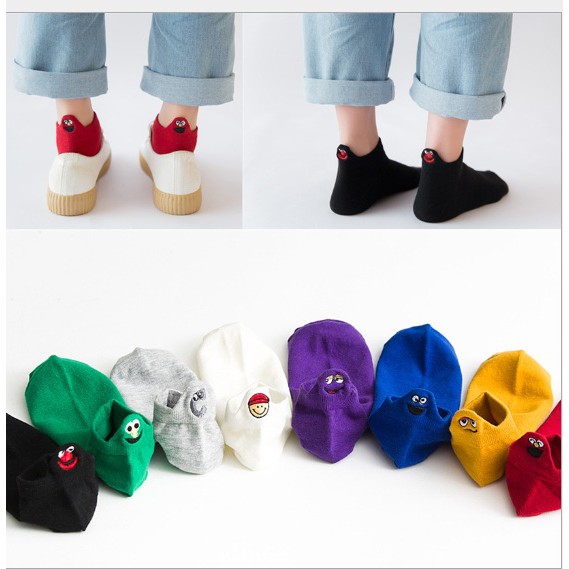 KAOS KAKI PENDEK WANITA KAOS KAKI WANITA ELMO  KAOS KAKI KAWAII LOW CUT SOCKS.