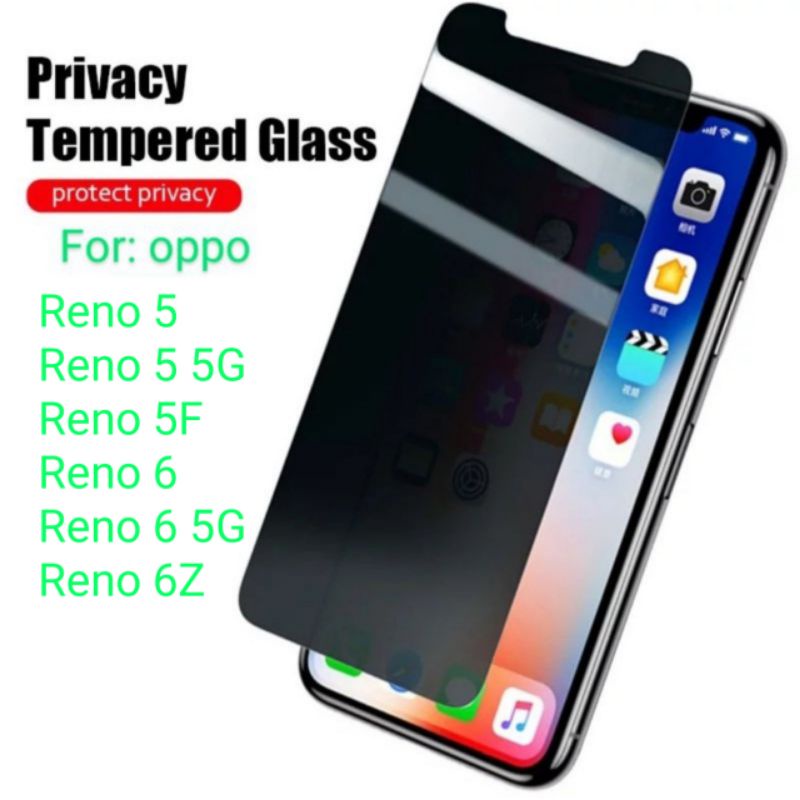 antigores oppo Reno5 Reno6 Reno 5 6 6z 5G Tempered glass SPY Screen Guard protector TG pelindung layar