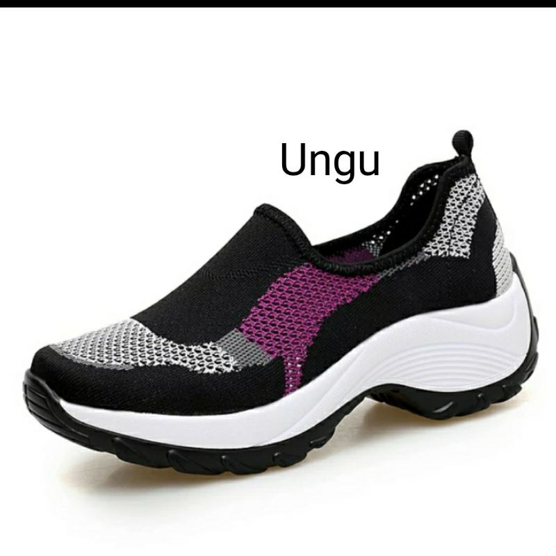 Sepatu Sneakers Wanita Sepatu Sneakers Wanita Wedges Premium Import Tanpa Tali