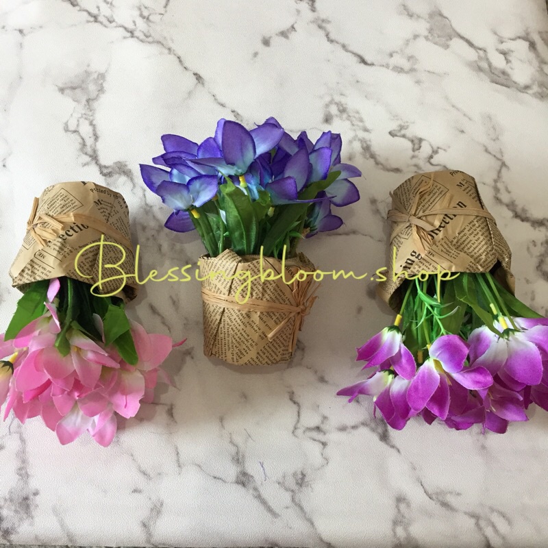 Bunga Plastik Vas cantik Dekorasi Meja