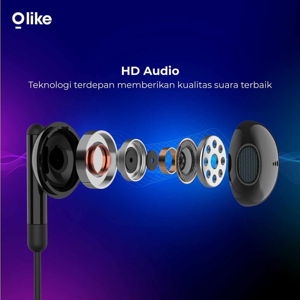 Olike headset handsfree 120Cm Best sound quality earphone jack 3.5mm hedset Q19