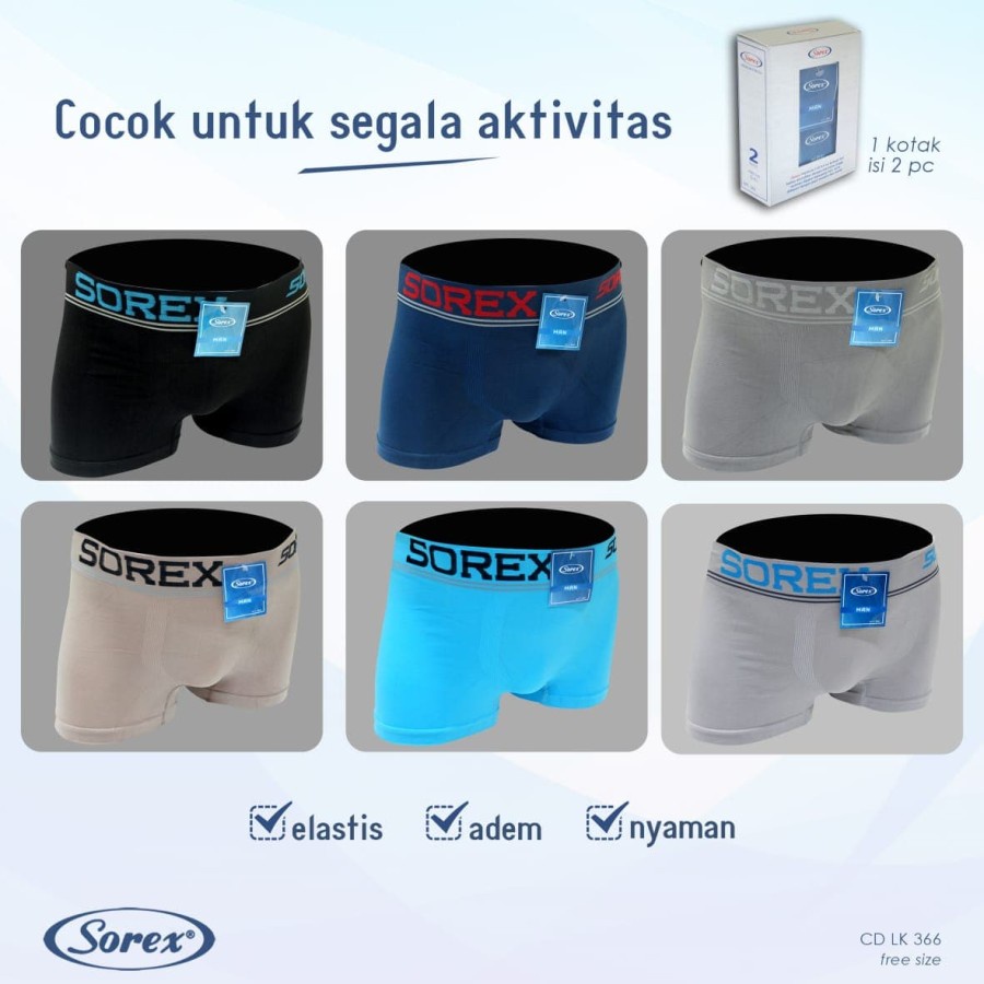 CD Boxer Sorex Man - CD Laki Laki Model Boxer SOREX 363 364 365 366 Isi2 Pcs/Pack