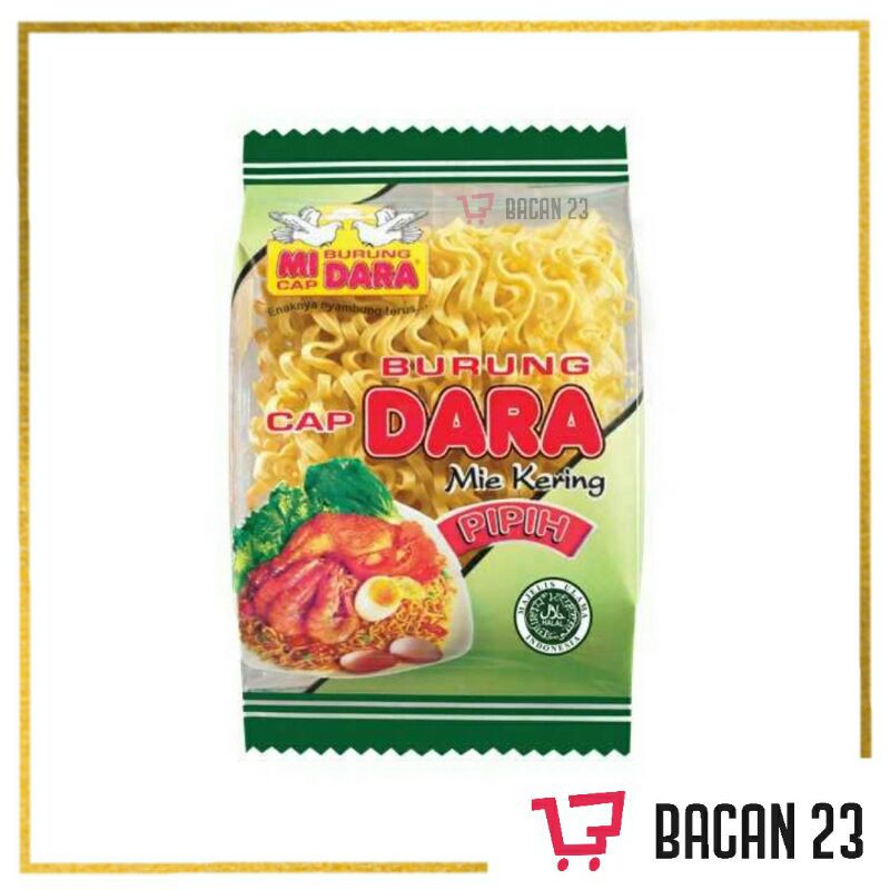 Mie Burung Dara Pipih (140gr) / Mi Kering Pipih / Bacan 23 - Bacan23