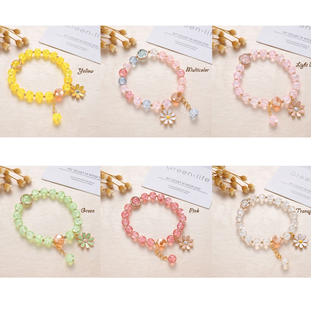 Chookey Gelang Tangan Rantai Wanita Desain Bunga Matahari Hias Kristal Multi Warna Sun Flower