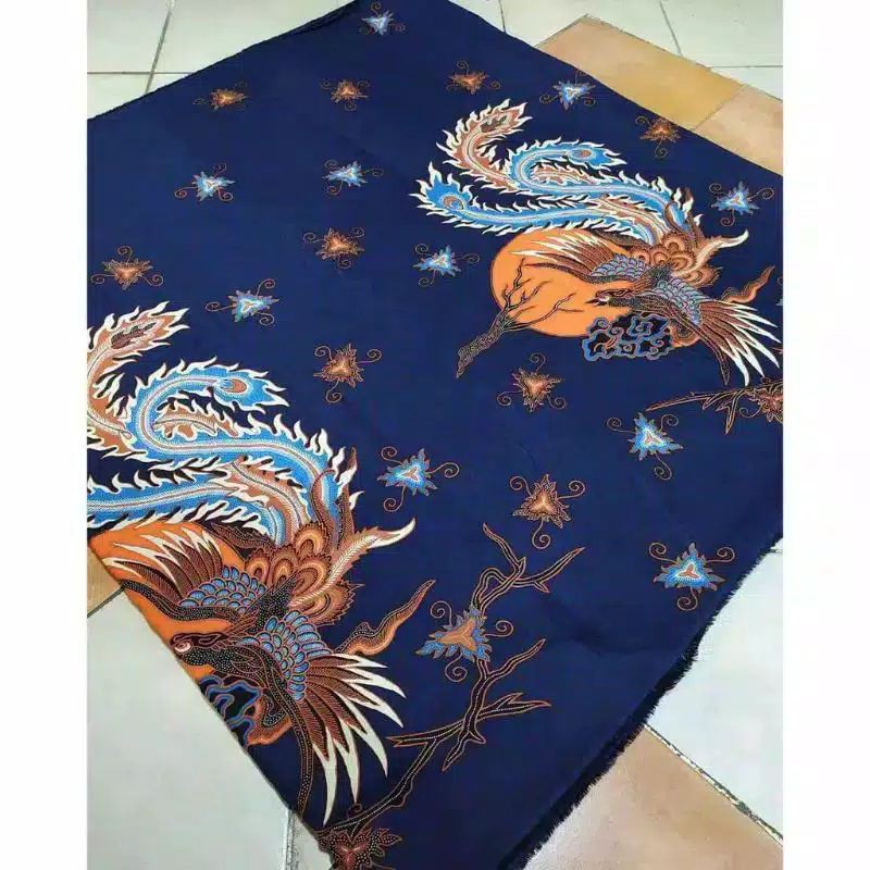kain batik solo motif NAGA dasar biru PRIMISIMA