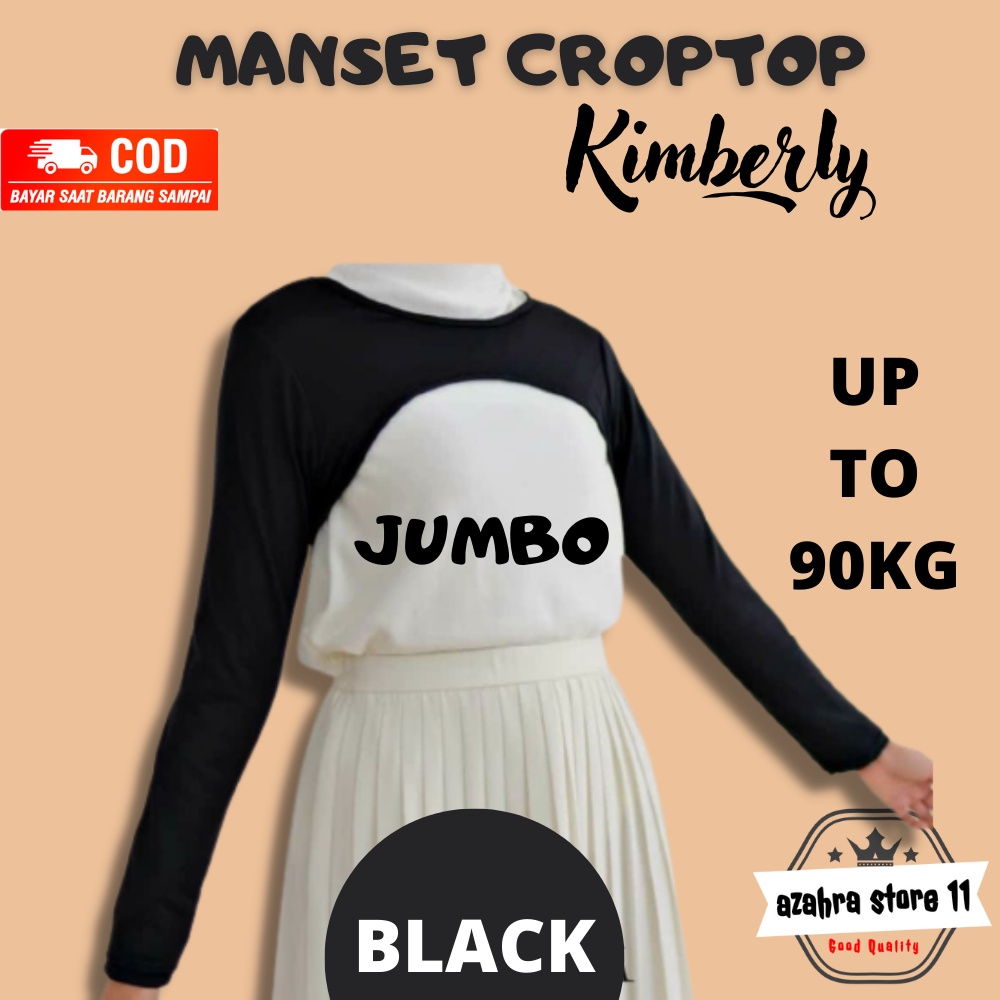 Manset Tangan Sambung Balero Crop Top Kimberly Jumbo Lengan Panjang Wanita Bahan Spandek Premium