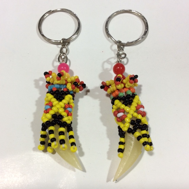Gantungan Kunci Taring manik Dayak Kalimantan (GK04) | Gantungan kunci manik | Gantungan kunci Kalim