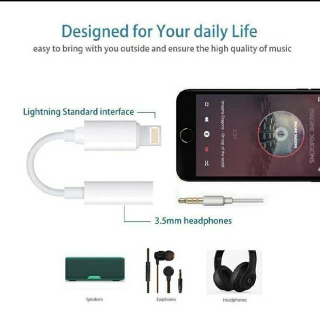 Converter adapter lightning to aux jack 3.5mm