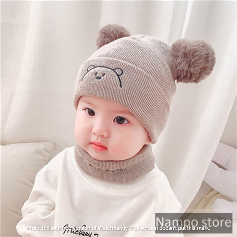 topi kupluk bordir beruang / kupluk bayi laki-laki / kupluk bayi perempuan / kupkuk balita / kupluk 