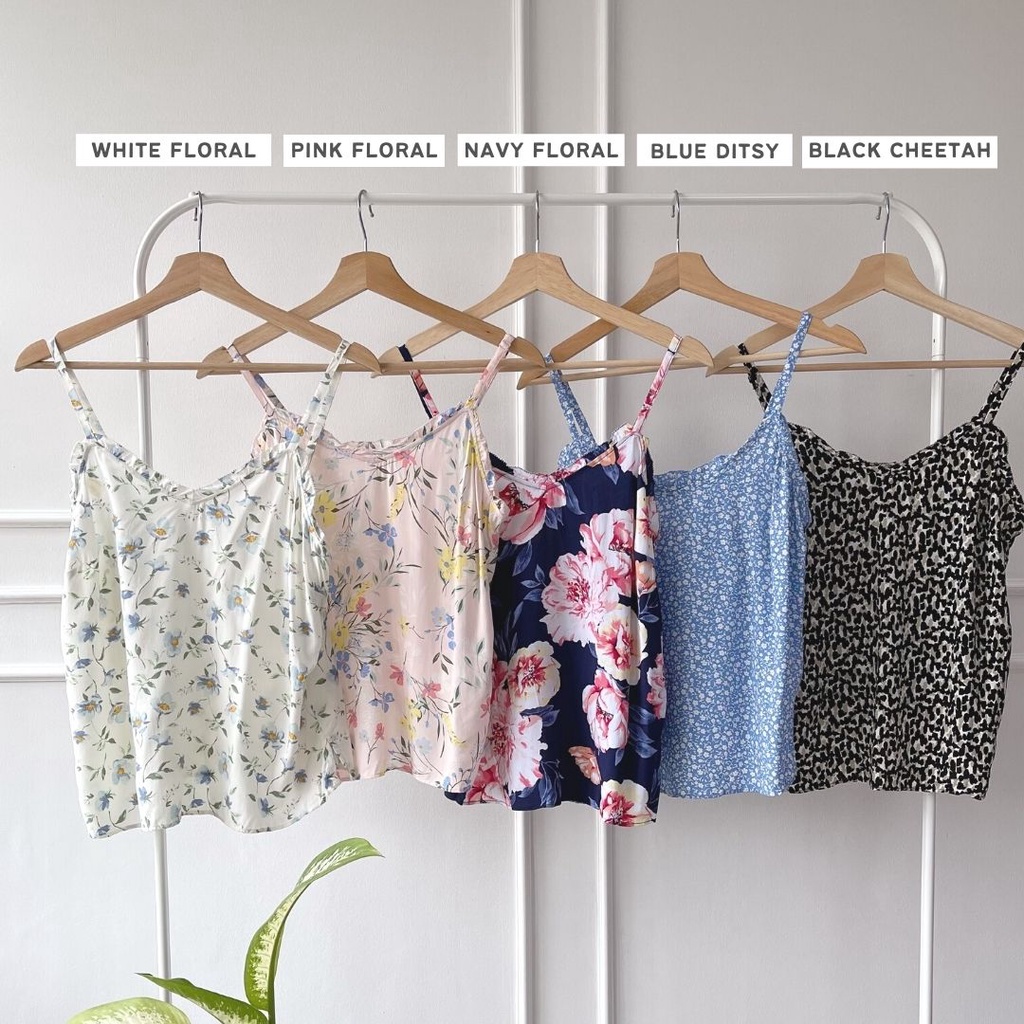 (BUY 3 = 99RB) Old Navy Cami Tanktop - Ruffle V-Neck Camisole Tank Top Wanita - Original Branded - PART 1-2