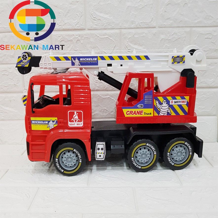 Mainan Anak Construction Crane Truck/ Truk Kontruksi Bangunan 8091A