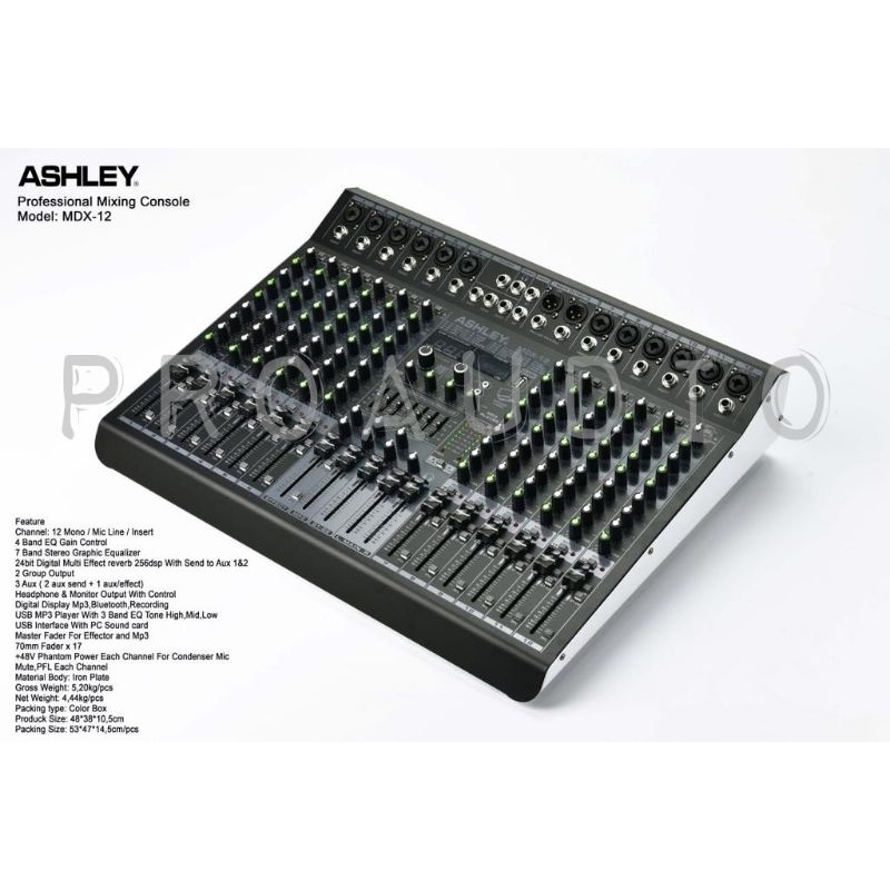 Mixer Ashley MDX 12 Original 12 Channel USB &amp; BLUETOOTH Original