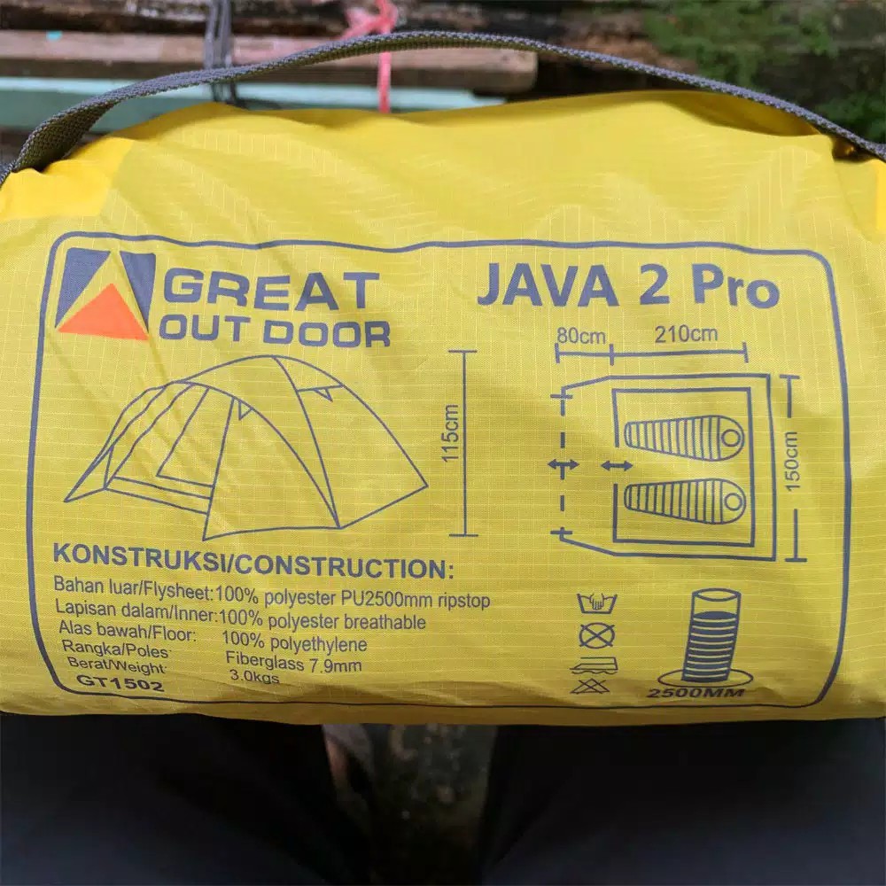 Tenda Dome Camping GO Java Pro Original Great Outdoor/Tendaki Borneo 4 Dark Grey