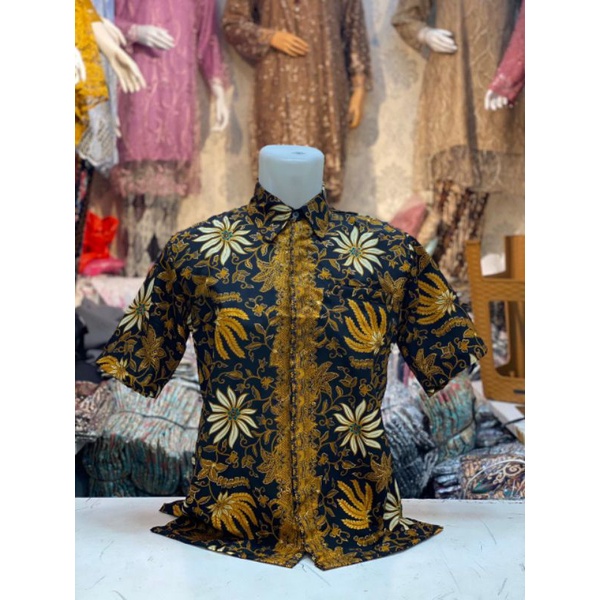 COD//KEMEJA BATIK//KEMEJA BATIK LENGAN PENDEK//KEMEJA BATIK COUPLE GOLD//TERLARIS