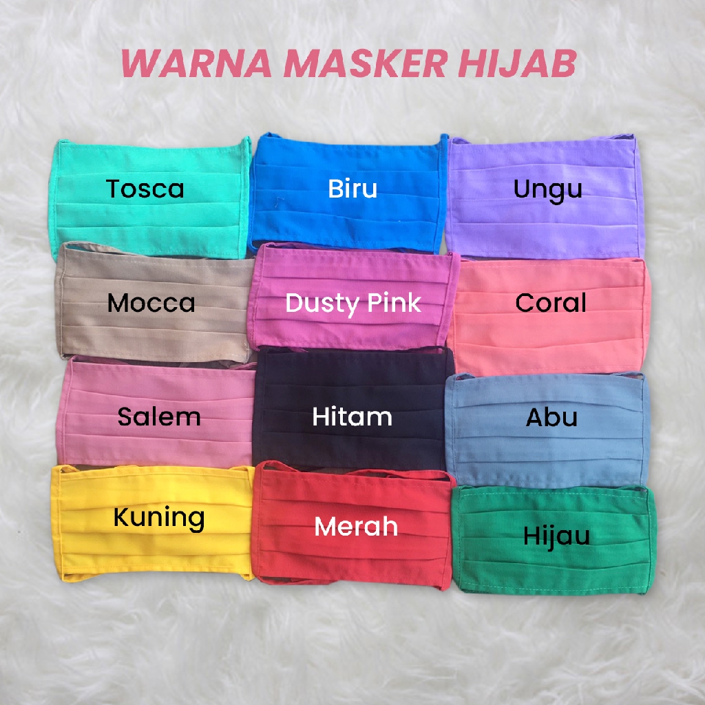 [ READY STOCK ] Masker Hijab Kain Polos Dengan Tali Panjang dan Masker Karet Polos