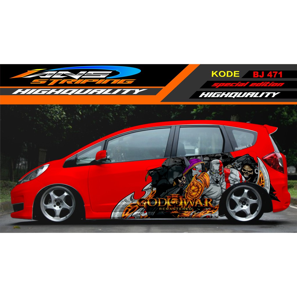 VARIASI STICKER MOBIL JAZZ, BRO, AGYA, SIGRA / DECAL STICKER MOBIL / STIKER MOBIL ANIMASI