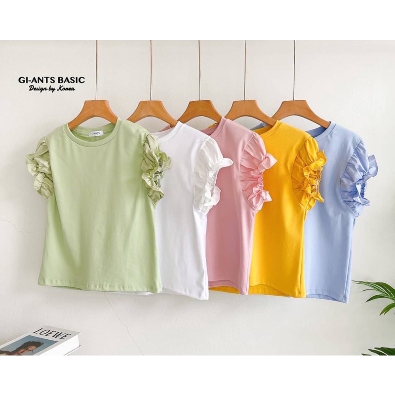 KAOS LENGAN SERUT IMPORT BANGKOK GIANT BASIC STUDIO BAJU FASHION WANITA