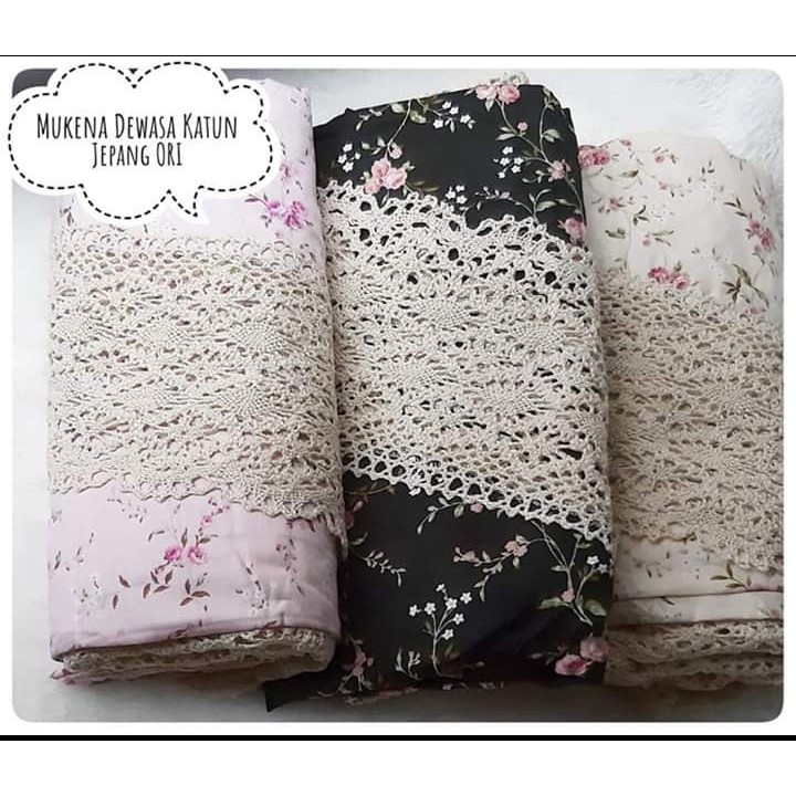 Mukena Dewasa Katun Jepang Original Renda