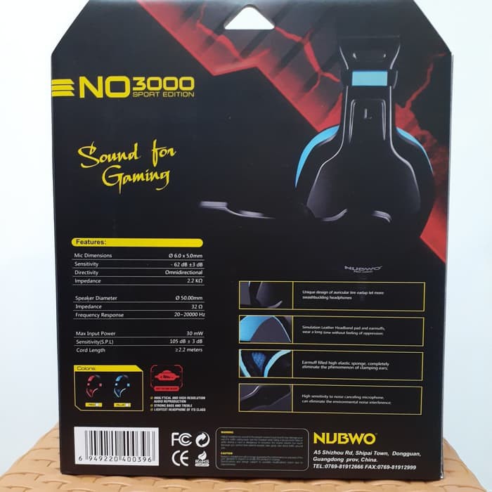 Headset Gaming NUBWO NO.3000 Headphone Gaming Headphone With Mic