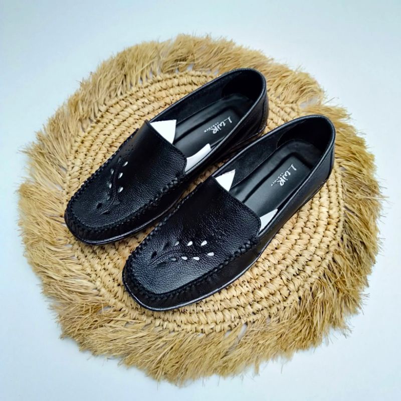 SEPATU SEPATU ASLI KULIT WANITA | ANTISLIP [077 MOCCASIN SL]