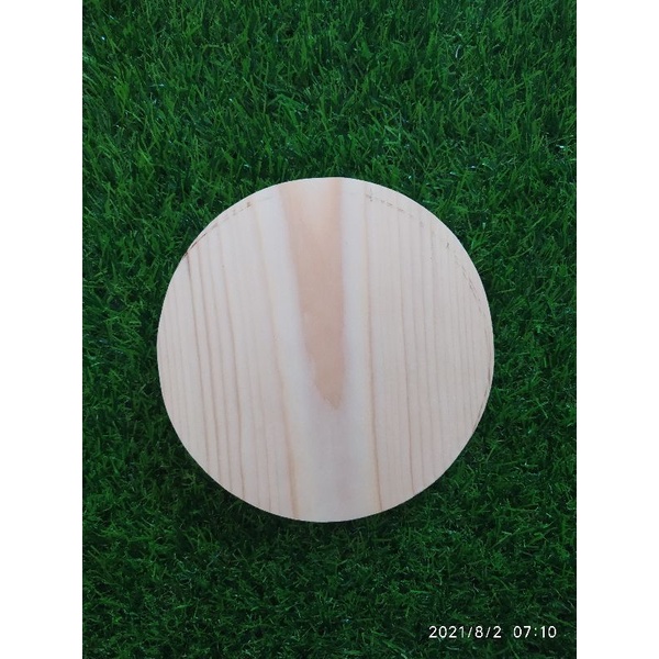 tatakan kayu pinus bulat diameter 15 cm