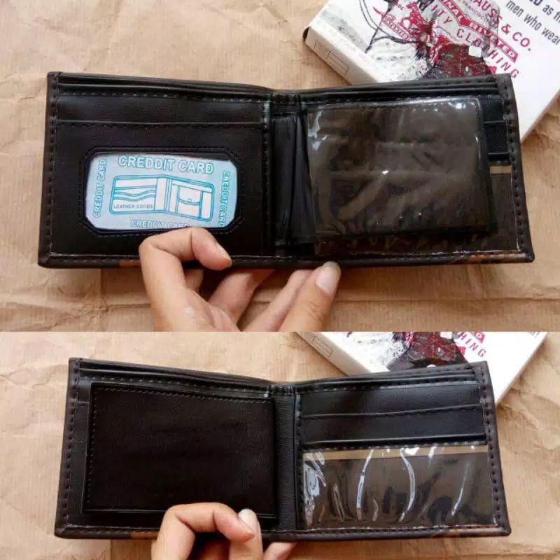 Dompet Pria Murah Model Lipat Pendek Dapat Box