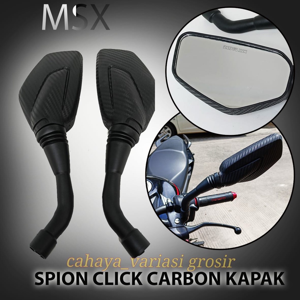 Spion Tomok Carbon Model Kapak Variasi Motor Aerox - Nmax - Ninja - Cbr 150 250 - R15 - Pcx - Mio - Beat - Vario dll