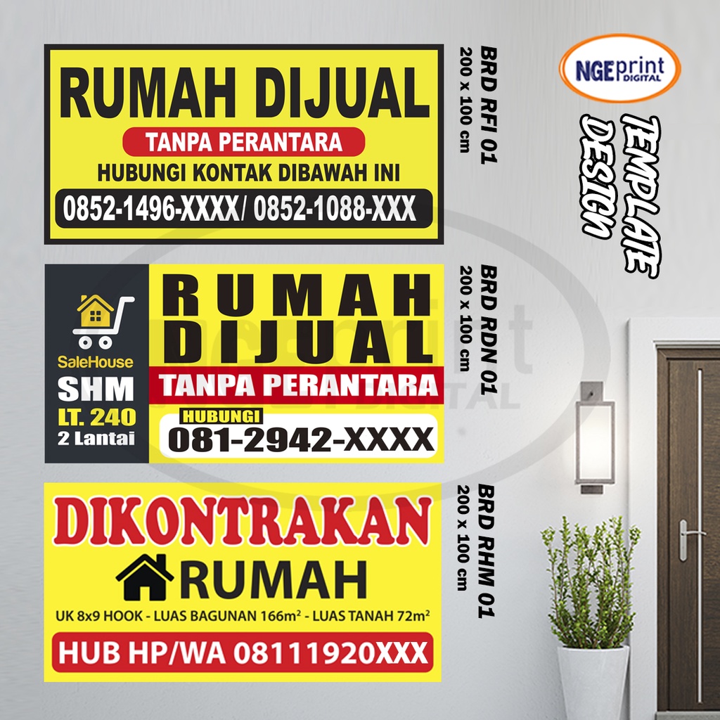 Jual Spanduk Rumah Dijual / Rumah Disewakan / Rumah Dikontrakan Murah ...