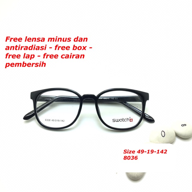 PAKET KACAMATA LENSA MINUS anti radiasi pria wanita 8036