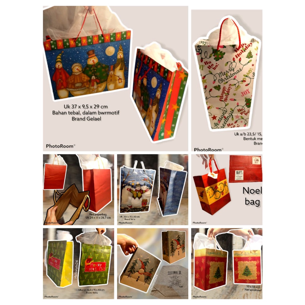 

Paper Bag Natal/Christmas 10x18x22/24/25/35 Persegi/ Kertas Kado/ Bungkus Kado