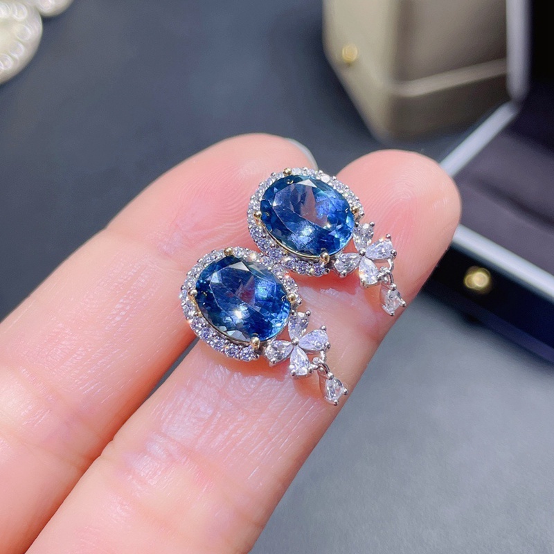 Anting Tusuk Bentuk Bunga Geometri Hias Cubic Zirconia AAA Untuk Wanita