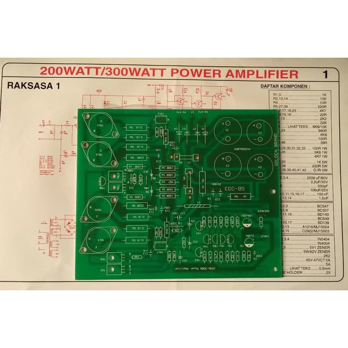 PCB Power amplifier mono Raksasa GB 003 Fiber Er~357