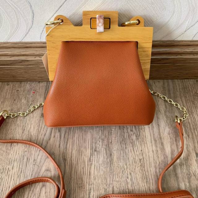 Tas topshop wooden bag