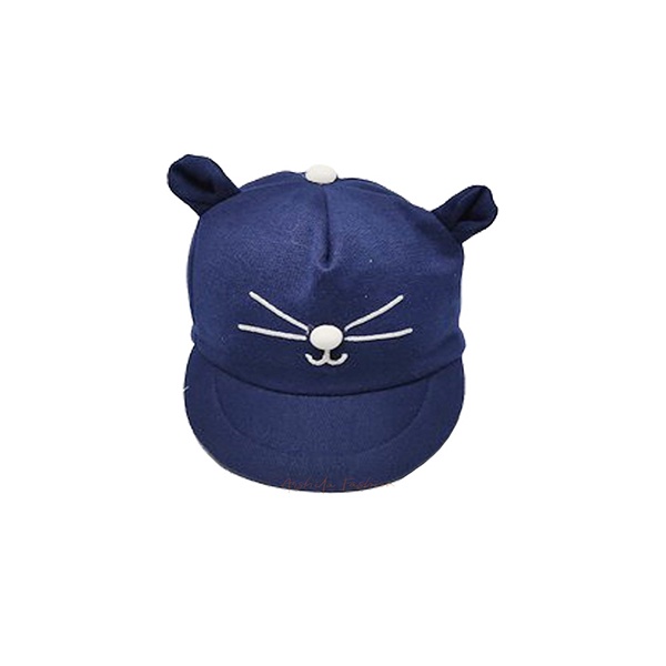 Topi Baseball Bayi Laki Laki Perempuan 0 - 12 Bulan 6 Bulan Baru Lahir Topi Anak Bayi Karakter Kucing Lucu Murah Topi Bayi Cowok Cewek-Navy