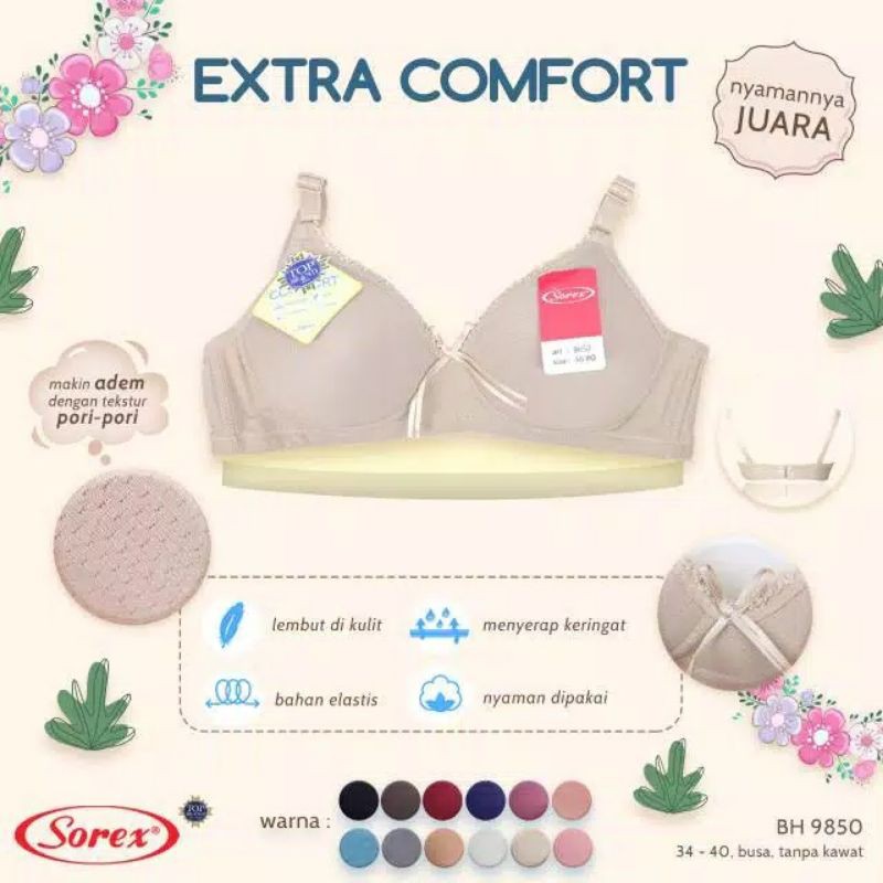 Sorex 9850 Bra Bh Tanpa Kawat Extra Comfort