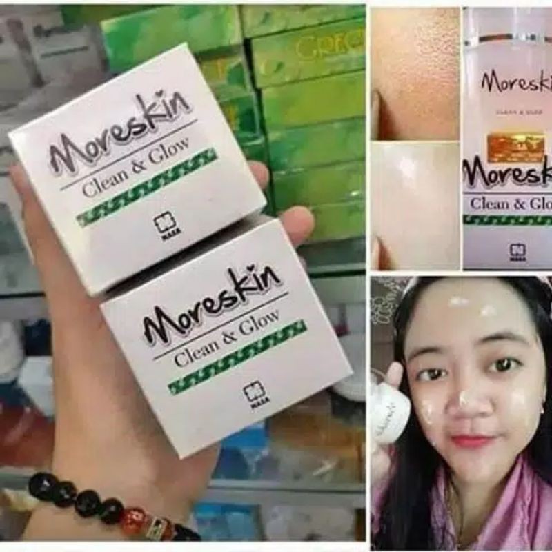 Moreskin Clean &amp; Glow Cream Pemutih Wajah Cream Pencerah Wajah